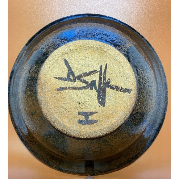 David Salk Early Pottery Bowl Circa 1960-70 Heavy Clay Signed Collector 10.5" - Picture 4 of 7